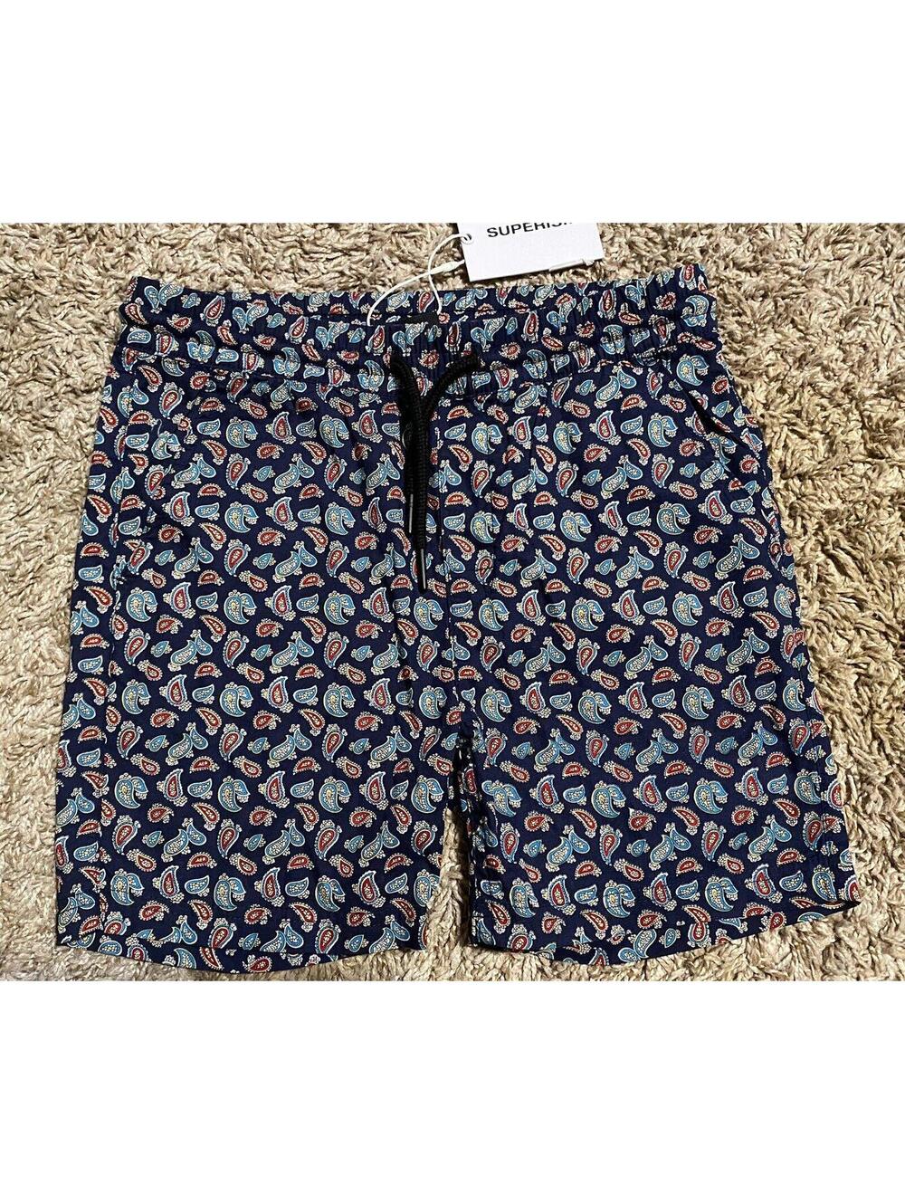 Superism Boys' Navy Blue Paisley Board Shorts Sz 12 - NWT